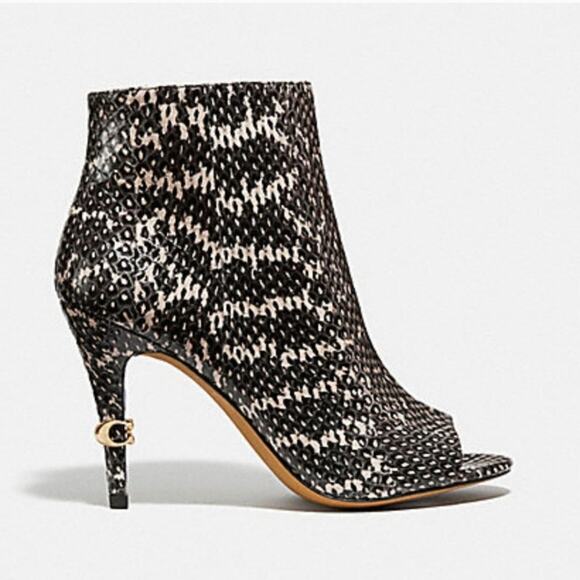 Coach Remi Tan Snakeskin Ankle Booties 6 NIB - Picture 2 of 6